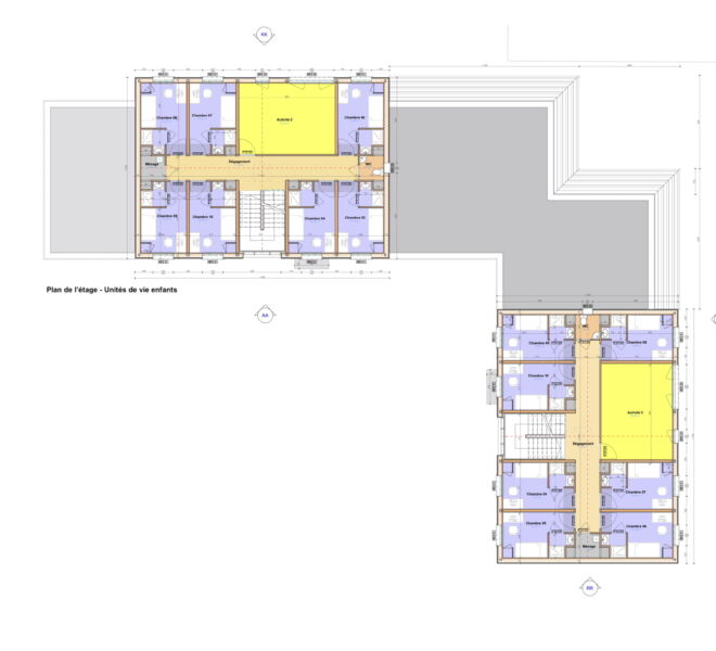 984-Dreux-Unités de vie enfants-Plan de l'Etage-PG