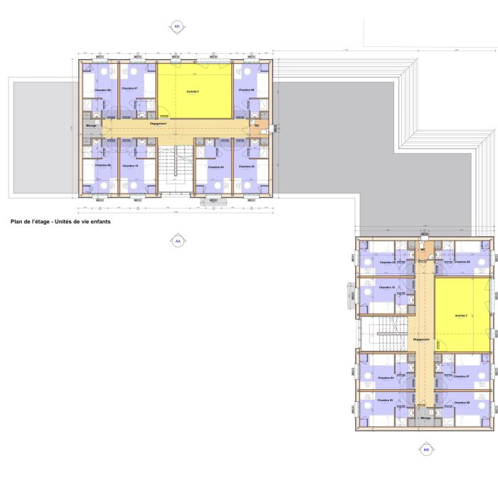 984-Dreux-Unités de vie enfants-Plan de l'Etage-PG